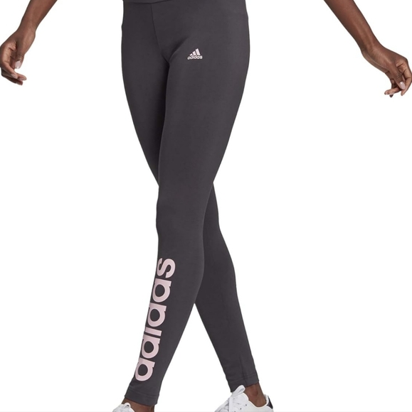 Adidas Full Length Leggings Grey & Pink XL - Picture 1 of 16